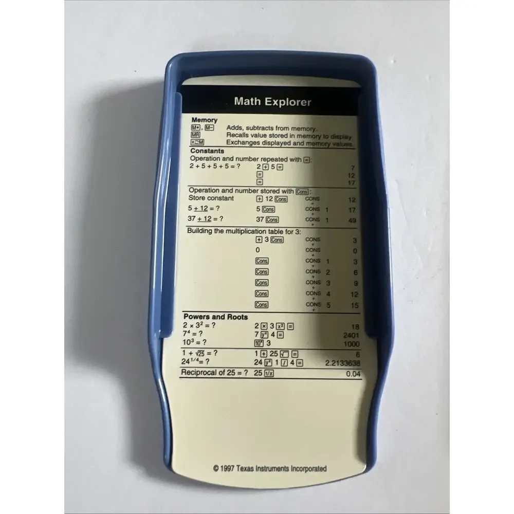 Texas Instruments Math Explorer Calculator W/ Cover Tested Works - Picture 3 of 4